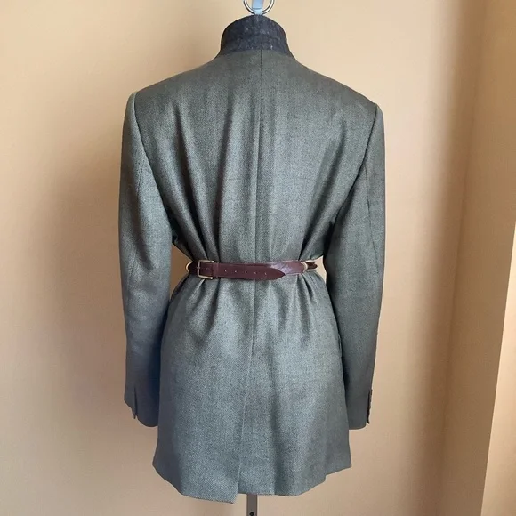VINTAGE Neutral Italian Cashmere Tweed Oversized Blazer - Picture 4 of 16